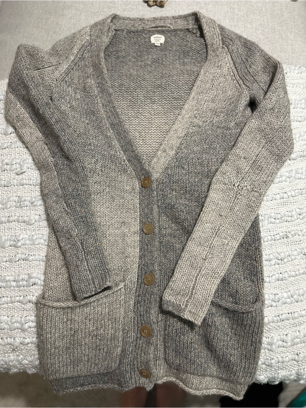 Wilfred Alpaca Wool-Blend Button-Up Long Knit Cardigan